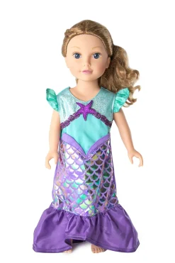 Doll Dress Ups>Little Adventures Doll Dress Purple Sparkle Mermaid