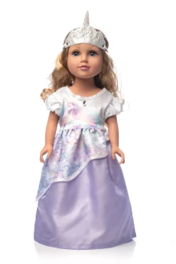 Doll Dress Ups>Little Adventures Doll Dress Unicorn Princess With Soft Crown