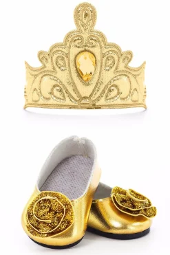 Doll Dress Ups>Little Adventures Doll Shoes And Tiara Gold
