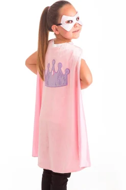 Cloaks>Little Adventures Pink Crown Cape & Mask Set