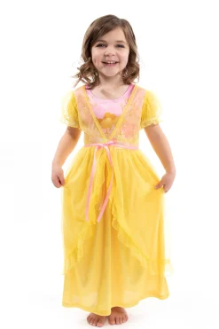 Nightgowns>Little Adventures Yellow Beauty Nightgown With Yellow Robe